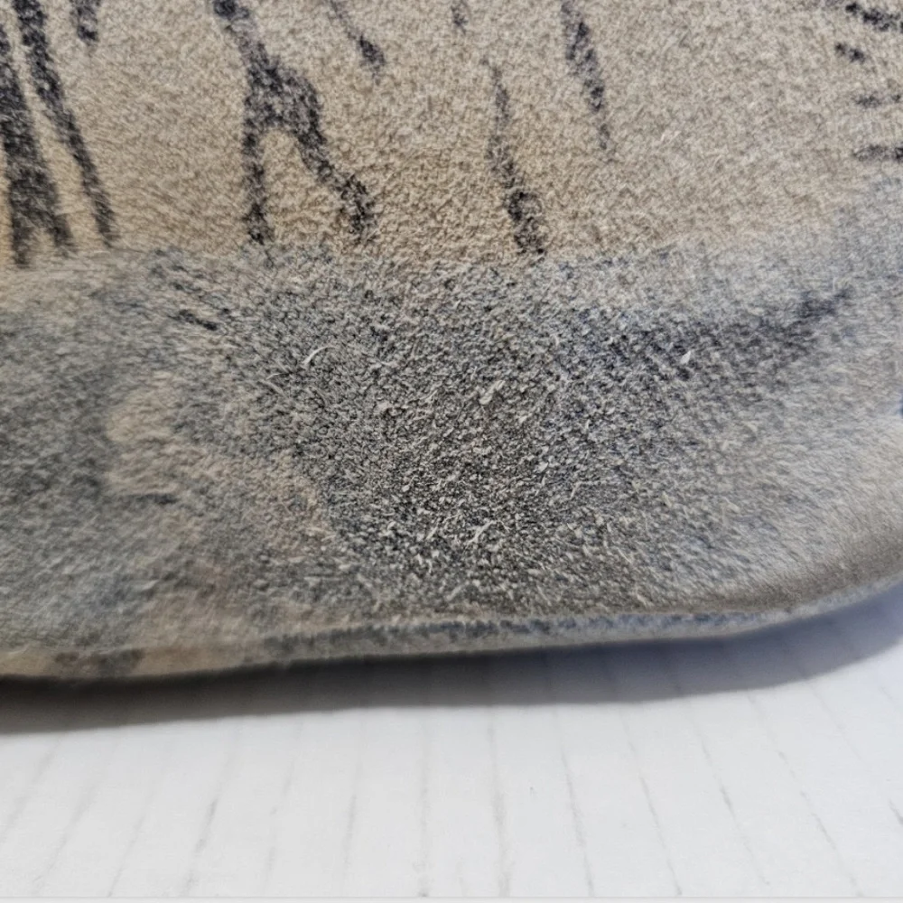 Valentino By Mario Valentino Luisa Blue Denim Zebra Large Leather Handbag Purse - Picture 5 of 16